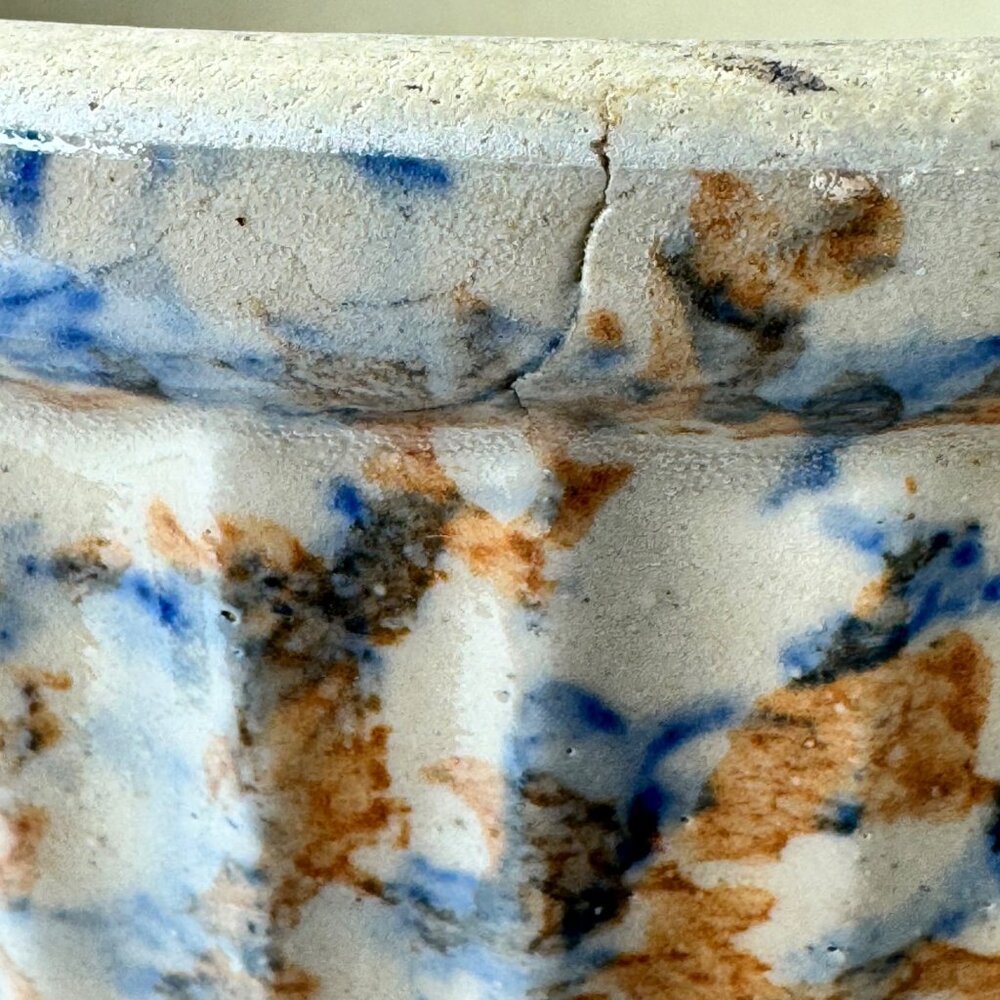 Redwing Spongeware Stoneware Bowl Speckled Vintage Ceramic 7" Diameter Crock A - Picture 6 of 12